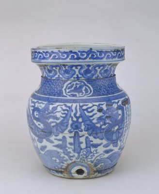 图片[2]-Blue and white Yunlong two-ear stove-China Archive